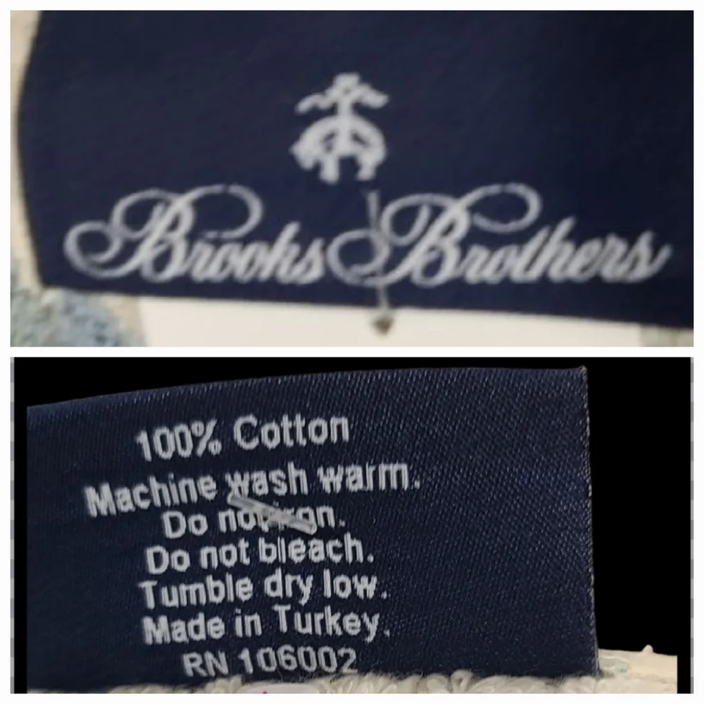6pc BROOKS BROTHERS Blue Ombre Mosaic Tile THICK PLUSH Luxury TURKISH Towel Set